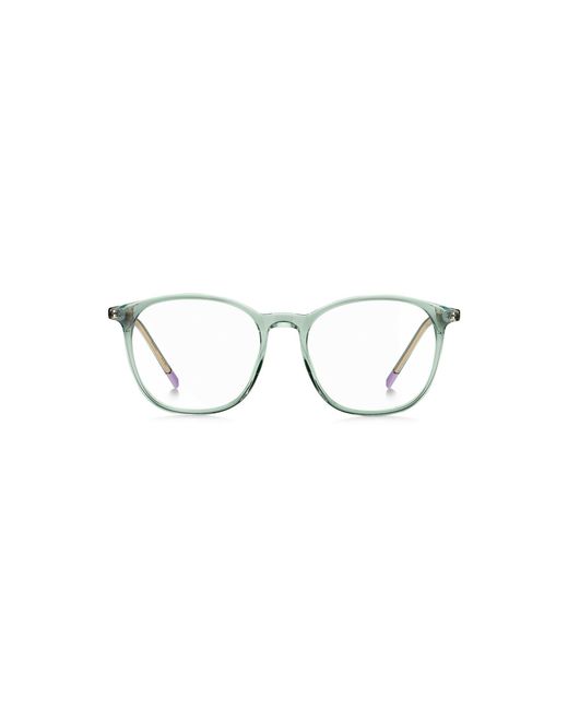 HUGO Metallic Aqua-Acetate Optical Frames With-Tone Temples