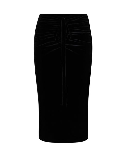 BOSS - Knitted jacquard-pattern pencil skirt with logo trim