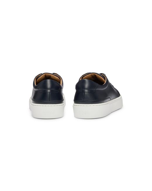 Boss Blue Gary Trainers With Leather Uppers for men