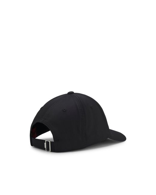 HUGO Black Stretch-Twill Cap With Embroidered Logo for men