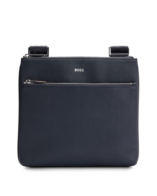 Boss Blue Envelope Bag With Signature Stripe And Logo Detail for men