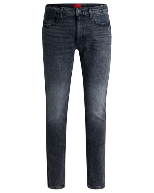 HUGO Extra Slim-Fit Jeans aus dunkelblauem Stretch-Denim in Blue für Herren