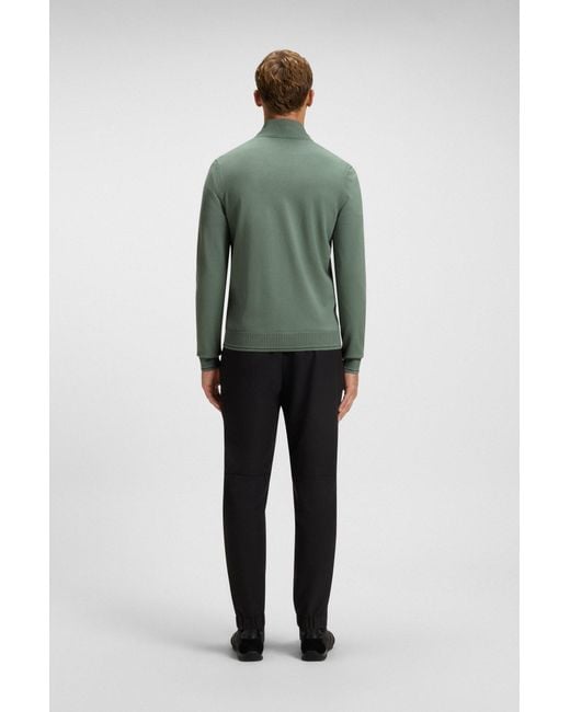 Boss Strick-Cardigan Aus Stretch-Gewebe Mit Strukturierter Vorderseite in Green für Herren