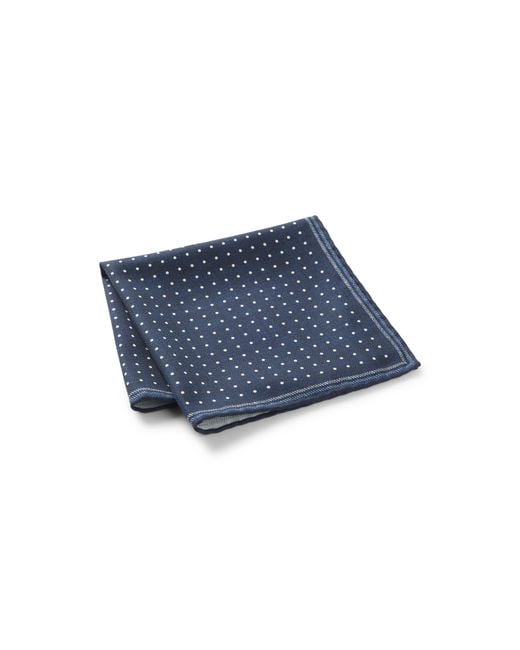 Boss Blue Dot-Patterned Pocket Square for men