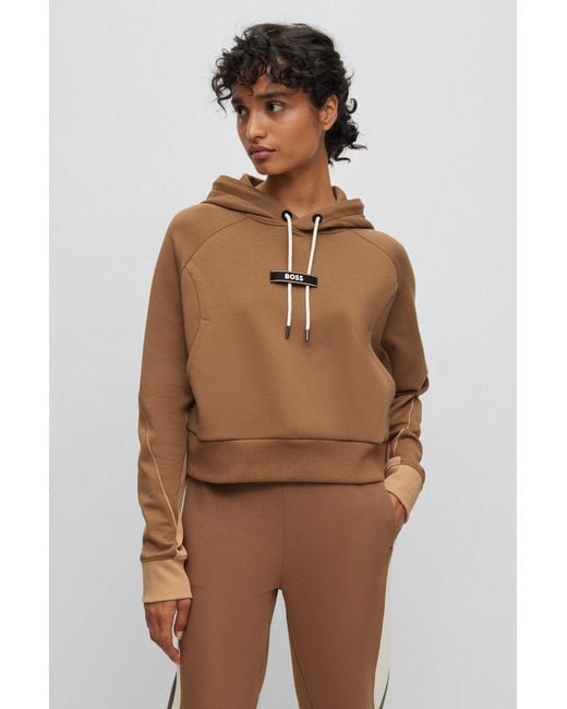 BOSS by Hugo Boss Brown X Alica Schmidt Hoodie With Logos And Contrast Inserts