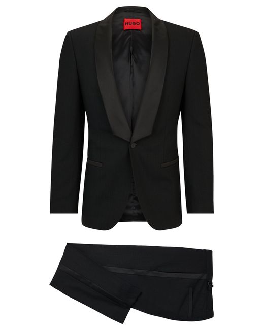 Costume de soirée Slim Fit en twill stretch HUGO pour homme en coloris Black
