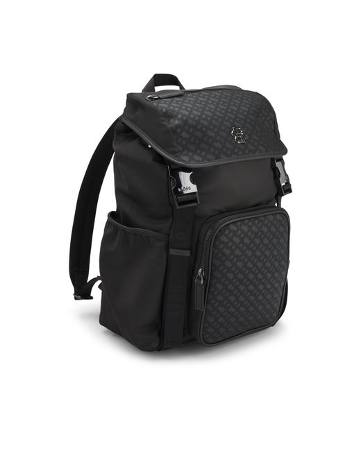 Boss Black Twill Backpack With Double B Monogram for men