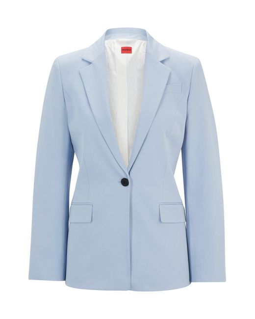 HUGO Blue Regular-length Jacket In Stretch Material