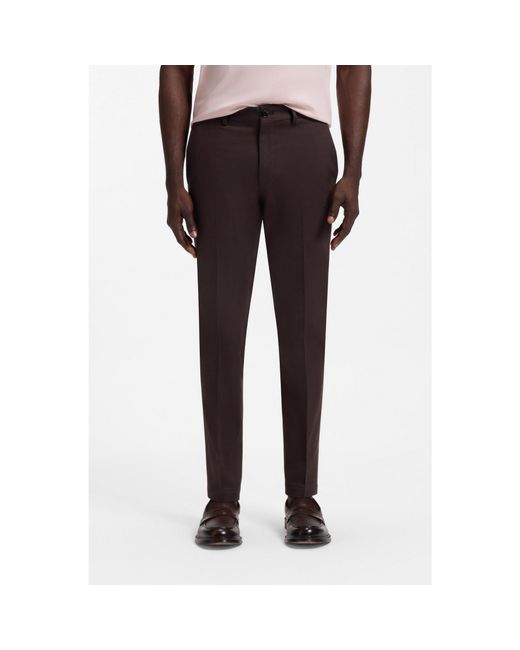 Boss Brown Slim-Fit Trousers for men