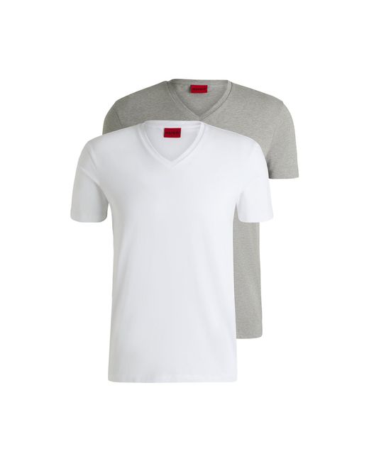 HUGO Gray Two-Pack Of V-Neck T-Shirts for men