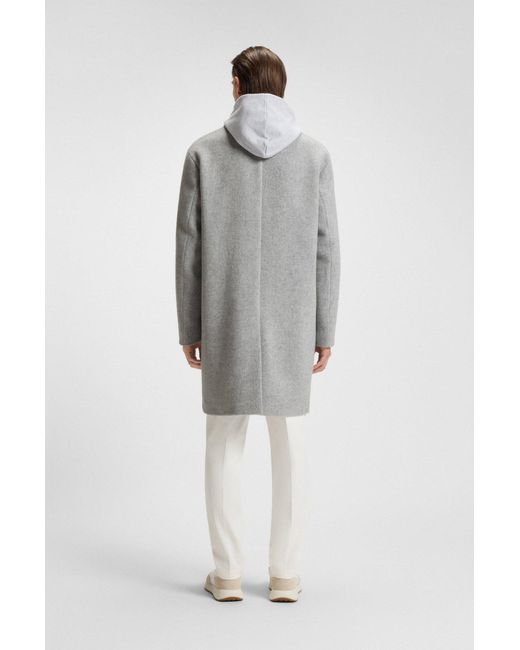 Boss Relaxed-Fit Mantel in het Gray voor heren