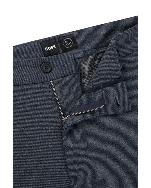 Pantalon Regular Fit en twill de coton mélangé Boss pour homme en coloris Blue
