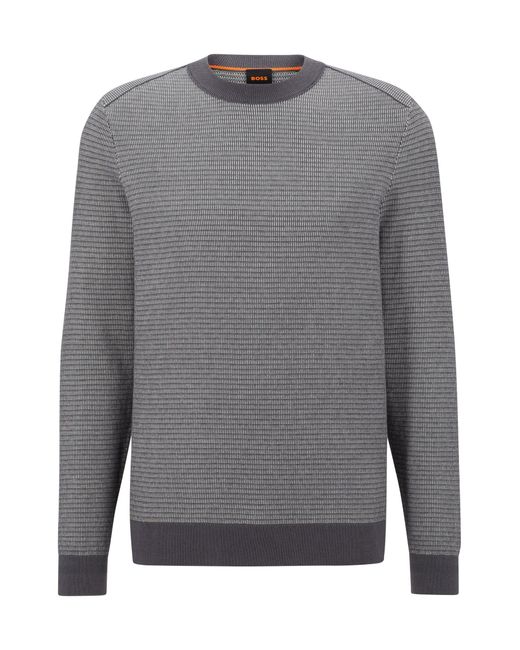 BOSS by HUGO BOSS Cotton-cashmere Sweater With Two-tone Structure in ...