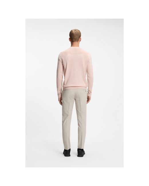 Boss Pink Cotton-Blend Sweater With Bodymapping Structure for men