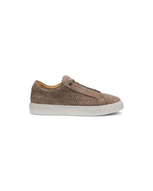 Boss Gray Gary Trainers With Woven Suede Uppers for men