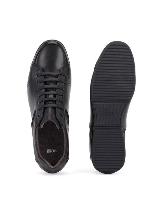 hugo boss mens leather trainers