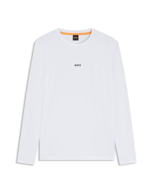 Boss Langarmshirt TChark mit Rundhalsausschnitt in White für Herren
