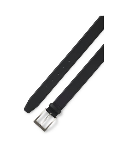 Boss White Nappa-Leather Belt With Pin Buckle for men