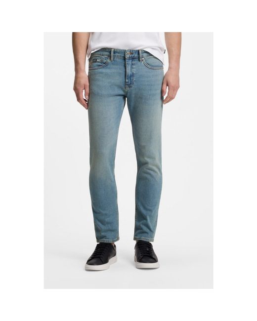 Boss Blue Delaware Slim-Fit Jeans for men
