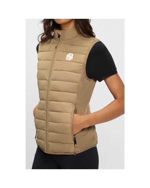 Boss Natural Equestrian Waterproof Gilet With Double B Monogram