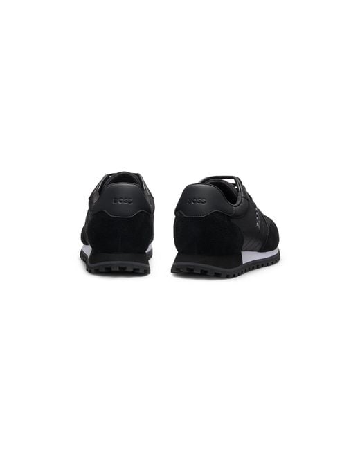 Boss Black Parkour L Running Style Trainers In Mixed Materials With Logo Details for men