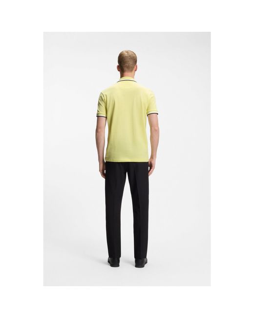Boss Blue Contrast-Tipped Polo Shirt for men