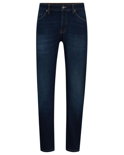 Boss Blue Tapered-fit Jeans In Super-soft Italian Denim for men