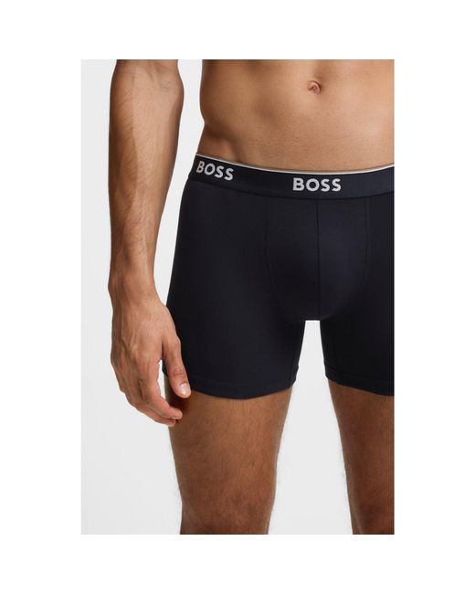 Boss Blue Three-Pack Of Boxer Briefs for men