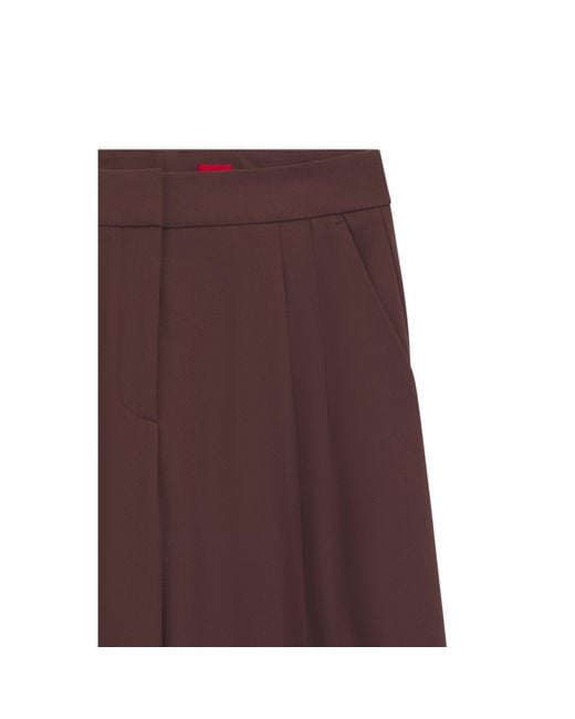 HUGO Brown Relaxed-Fit Trousers