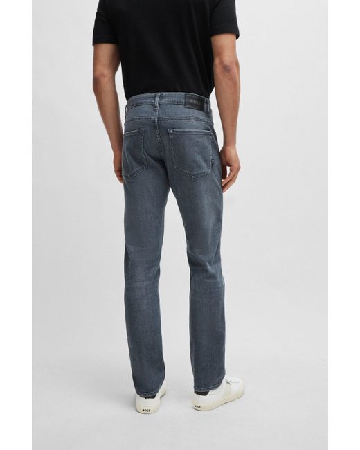 Boss Graue Slim-Fit Jeans aus besonders softem italienischem Denim in Gray für Herren