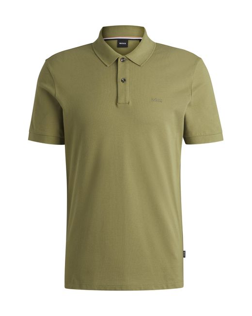 Boss Pallas Poloshirt Aus Baumwoll-Piqué Mit Logo-Details in Green für Herren