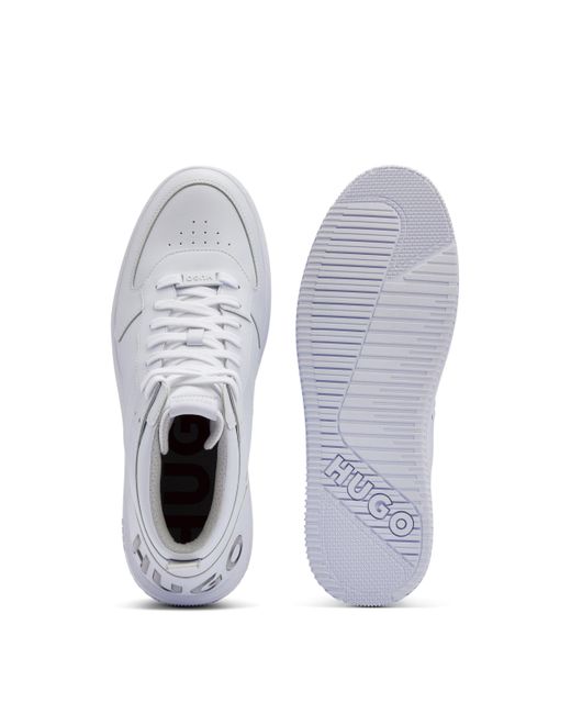 HUGO White High-Top Trainers With Bubble Branding for men