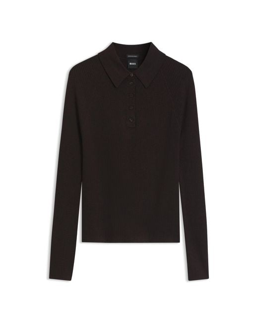 Boss Black Fitted Polo Sweater