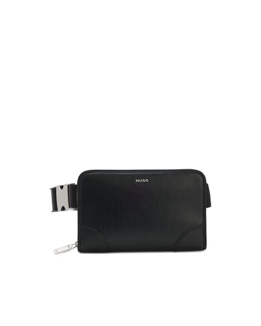 HUGO Black Crossbody Bag With Brushed Hardware for men