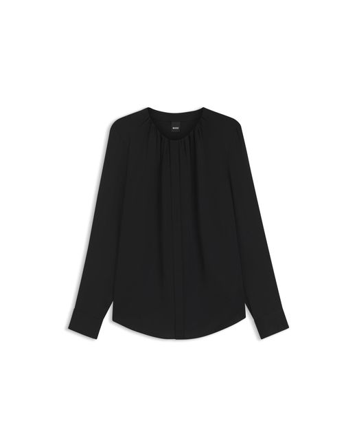 Boss Black Collarless Regular-Fit Blouse