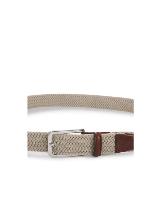 Boss Gray Woven Belt With Leather Facings for men