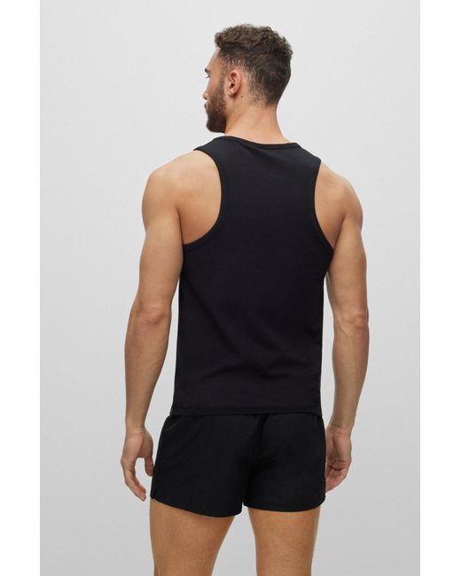 BOSS by HUGO BOSS Logo-print Underwear Vest In Organic Cotton With Stretch  in Black for Men | Lyst Canada