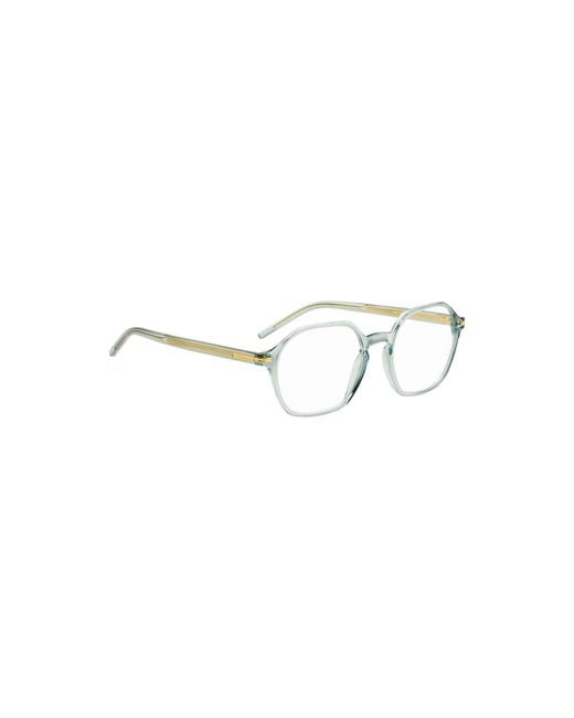 Boss Metallic Aqua-Acetate Optical Frames With-Tone Temples