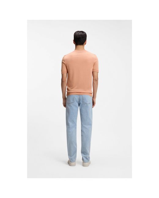 Boss Blue Silk Knit T-Shirt for men