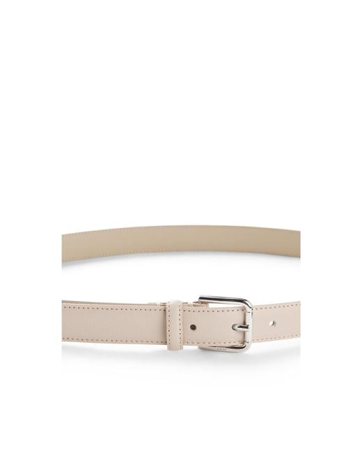 Boss Pink Italian-Leather Belt With Pin Buckle