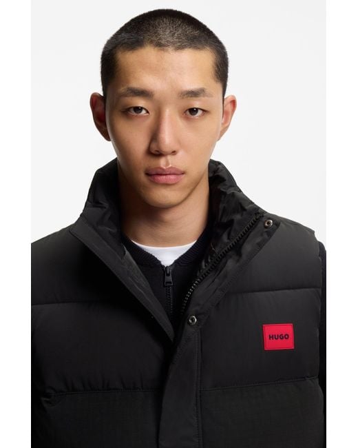 HUGO Waterafstotende Bodywarmer Met Logopatch in het Black voor heren
