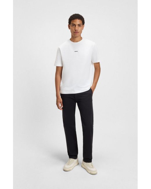 Boss Verantwoordelijk T-shirt Met Relaxte Pasvorm in het White voor heren