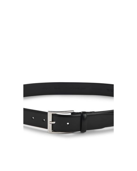 Boss Black Italian-Made Belt With Branded Buckle for men