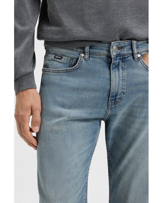 Boss Slim-Fit Delaware-Jeans Van Comfortabel Stretchdenim in het Blue voor heren