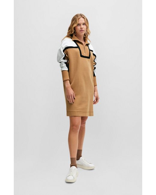 Boss Brown Jersey-Kleid EMAINY Relaxed Fit