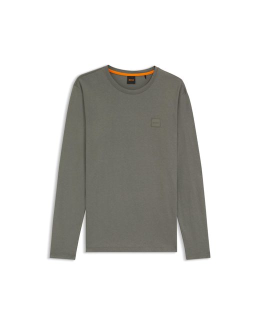 Boss Gray Long-Sleeved T-Shirt for men