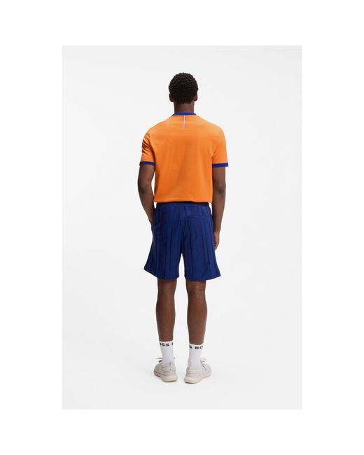 Boss Orange Stretch-Cotton T-Shirt With Country Flag And Logo for men