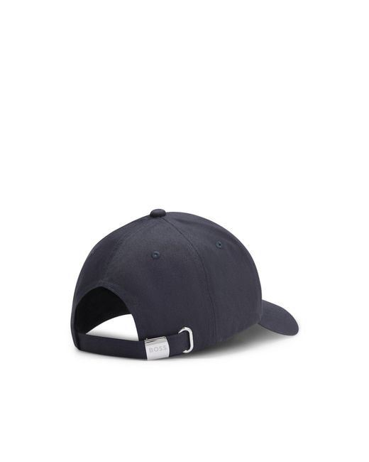 Boss Blue Cotton-Twill Cap With Structured Logo for men