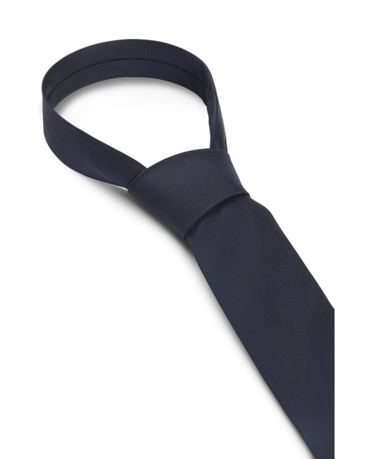 HUGO Blue Silk-blend Tie With Jacquard Weave for men