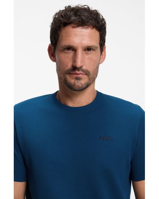 Boss Pyjamatop Met Wafelstructuur in het Blue voor heren